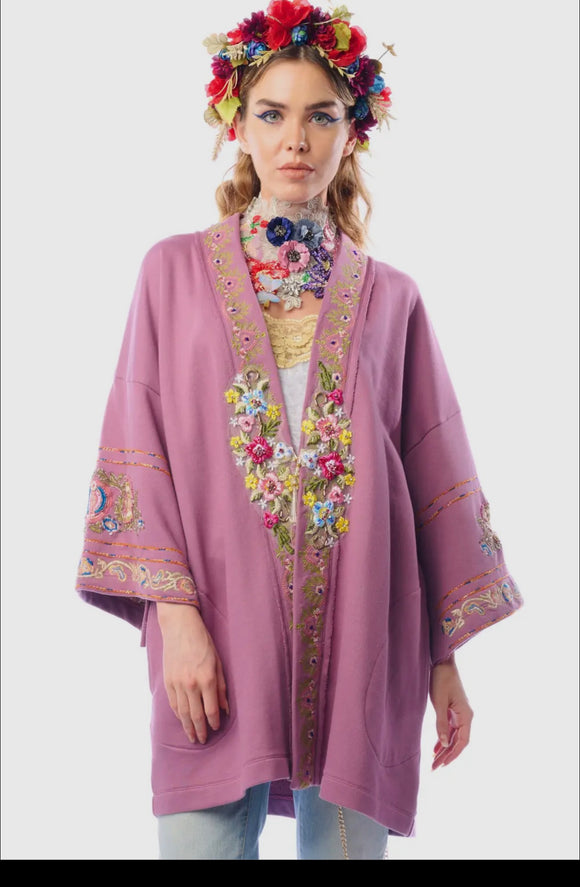 Pre order Aratta  JULIETTE EMBELLISHED FRENCH TERRY KIMONO JACKET