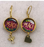 Ghost and Lola peace and love earrings