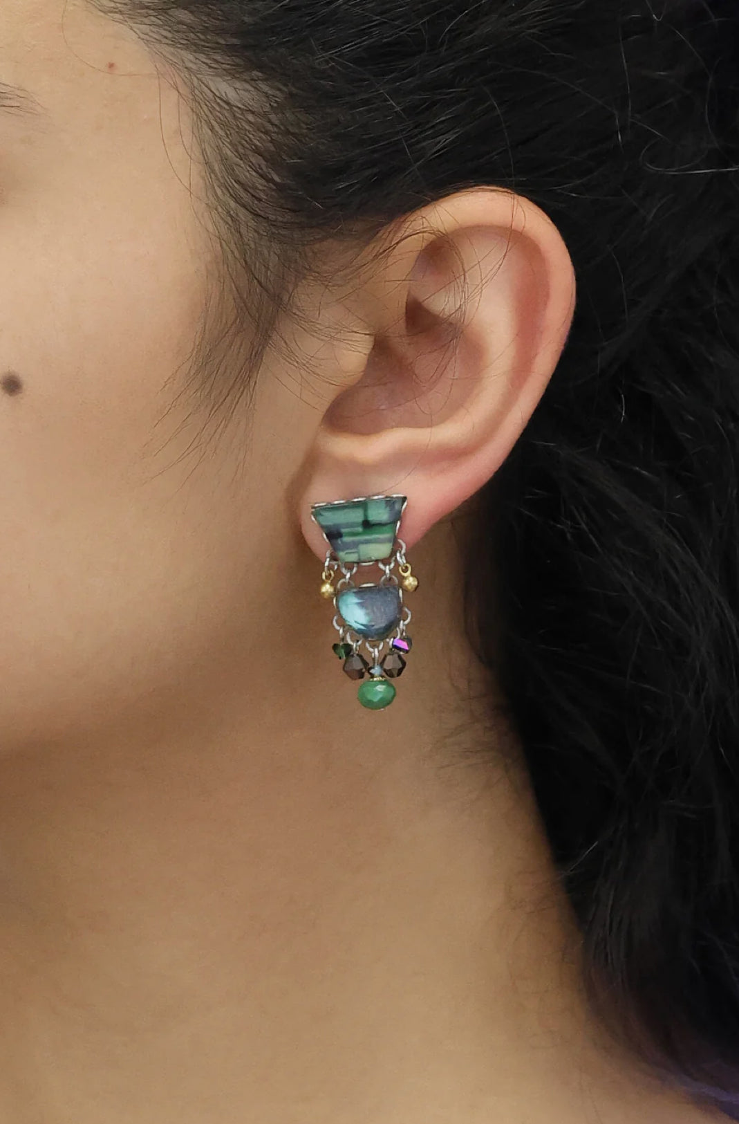 Ayalabar emerald reflection earrings R2332