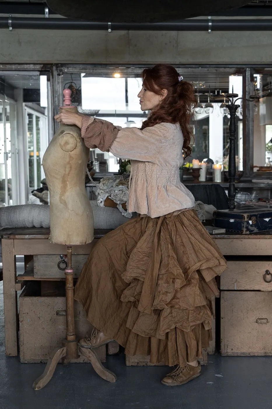  Gentiane Skirt Framboise linen Les Ours - Stay Wild Collective  Skirt