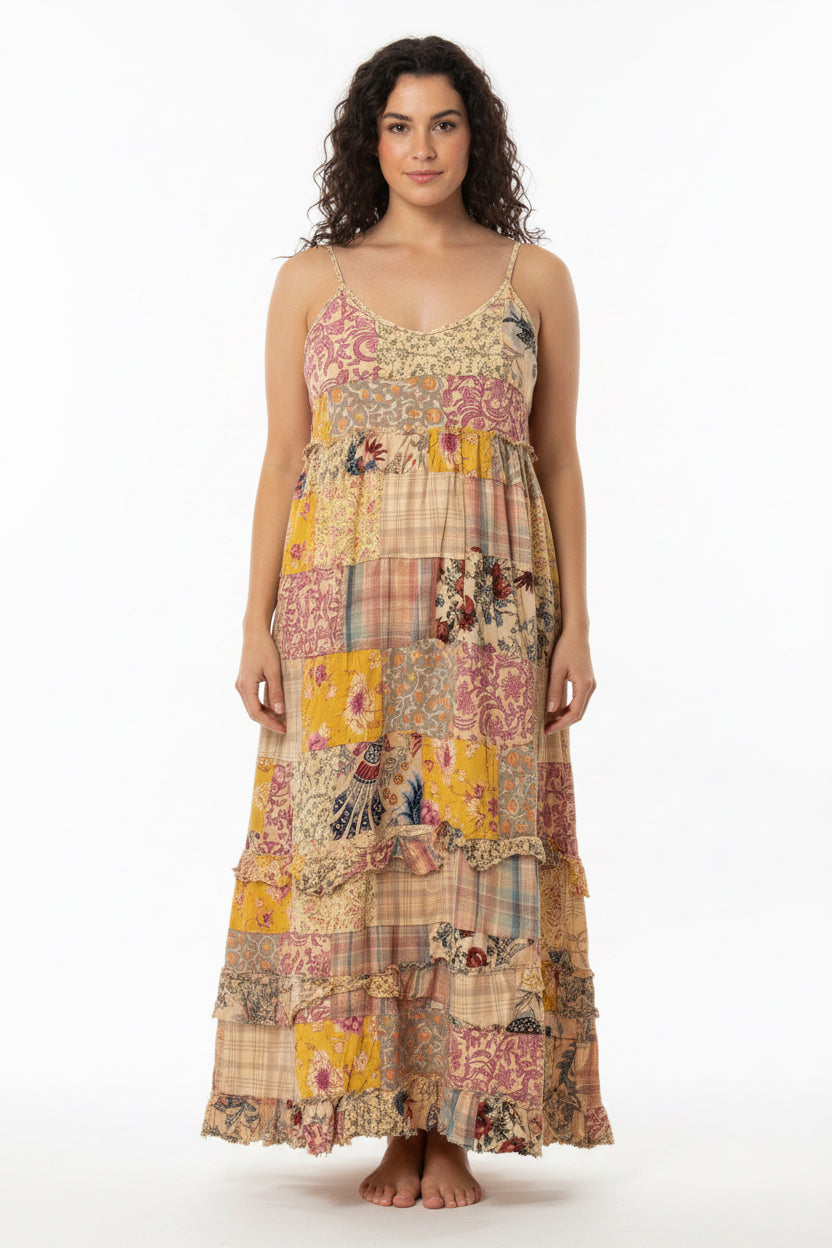  Golden brown bloom dress jaded gypsy - Stay Wild Collective  