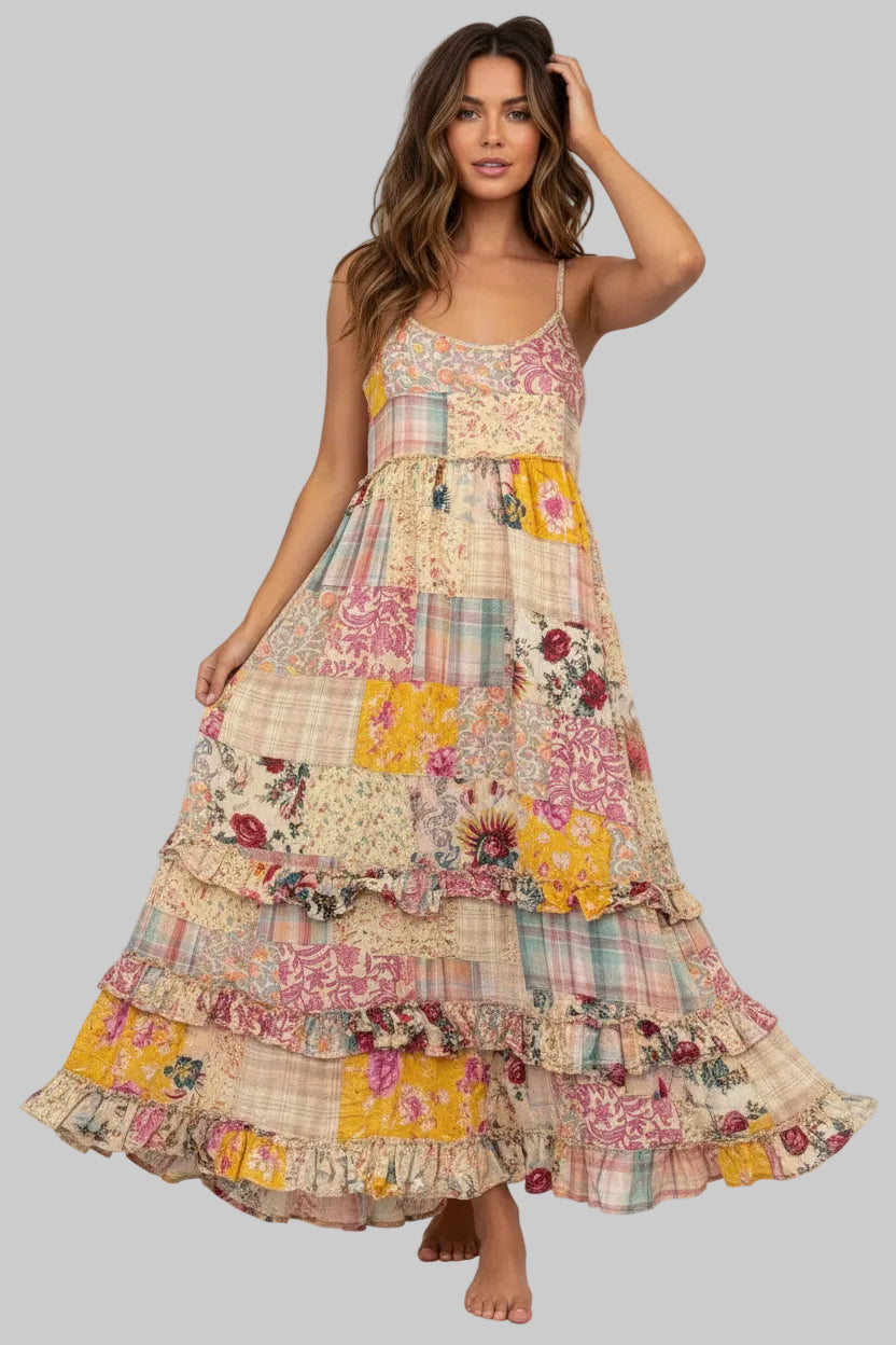  Golden brown bloom dress jaded gypsy - Stay Wild Collective  