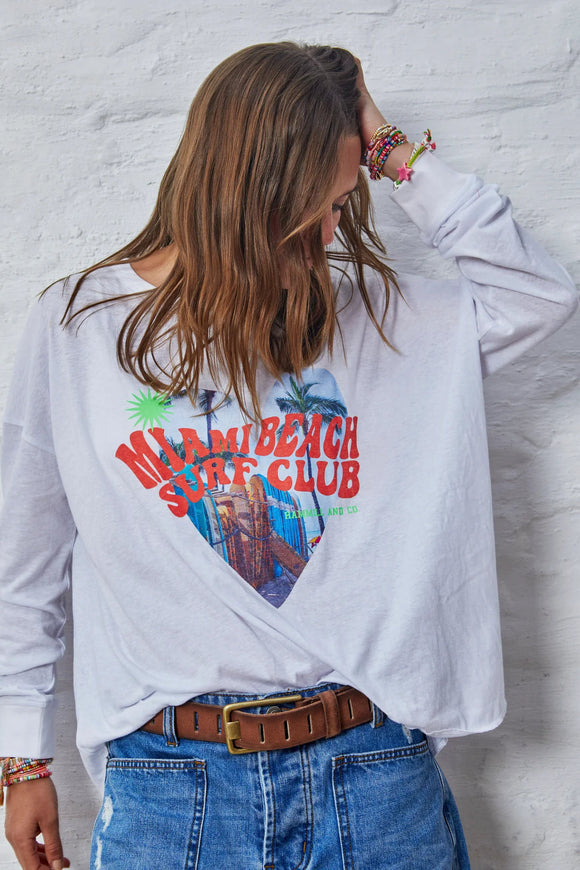 HAMMILL & CO WOMENS MIAMI LONG SLEEVE TEE - WHITE SALE - Stay Wild Collective  