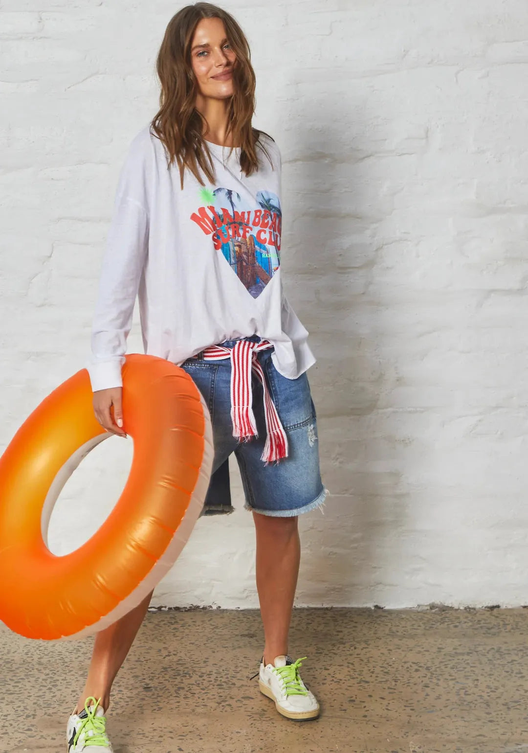 HAMMILL & CO WOMENS MIAMI LONG SLEEVE TEE - WHITE SALE - Stay Wild Collective  