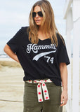 Hammill & Co '74 LOGO V-NECK TEE - Black