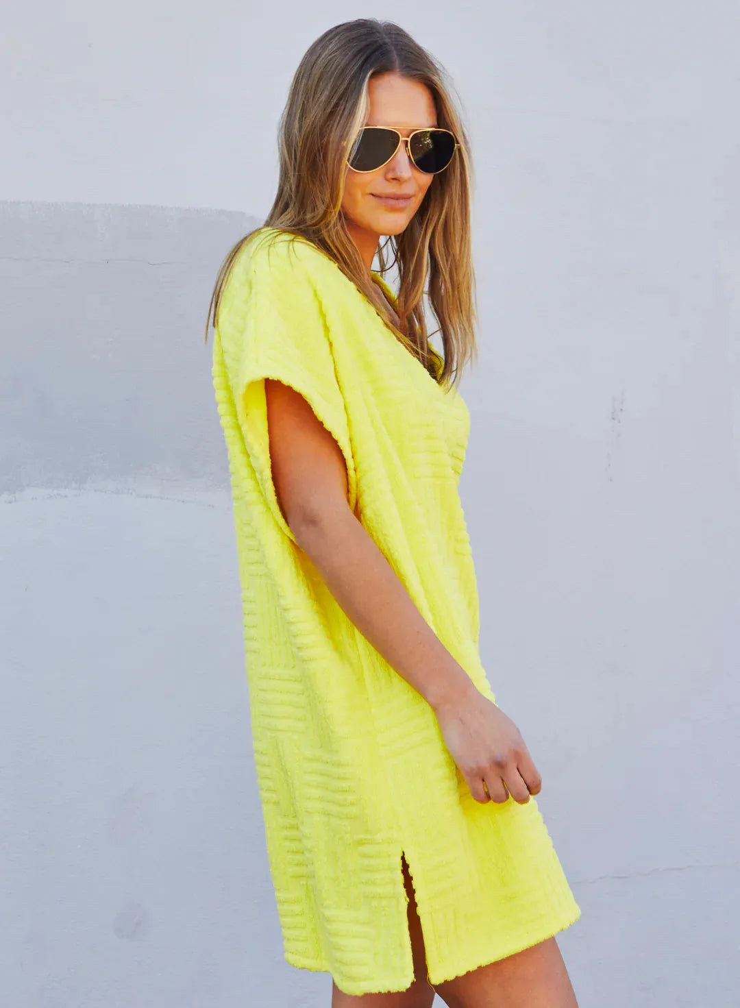 Hammil and co SALT & SUNSHINE TOWELLING COVER-UP - YELLOW - Stay Wild Collective  