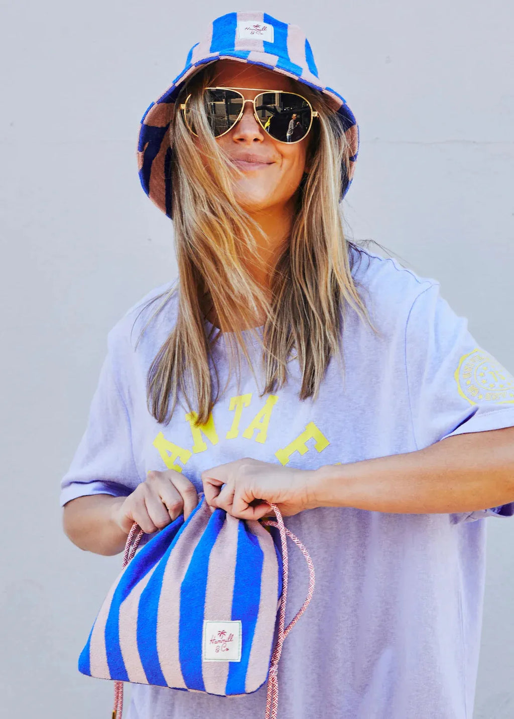 Hammil and co STRIPE BUCKET HAT - ROYAL/MUSK - Stay Wild Collective  