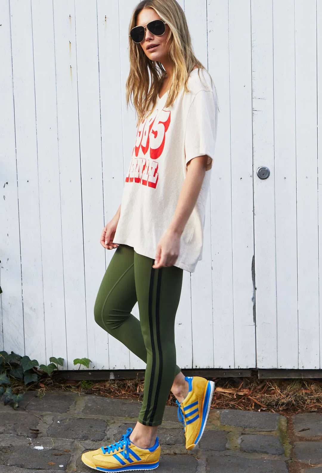 Hammil and co logo v neck tee natural - Stay Wild Collective  