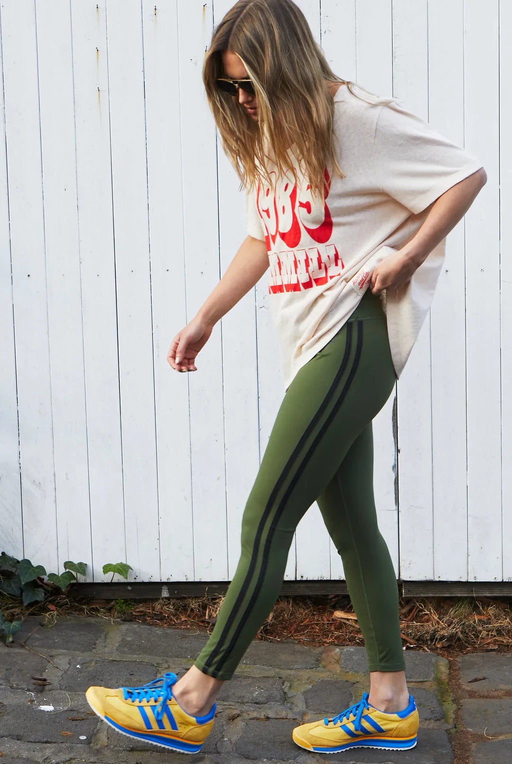 Hammil and co logo v neck tee natural - Stay Wild Collective  
