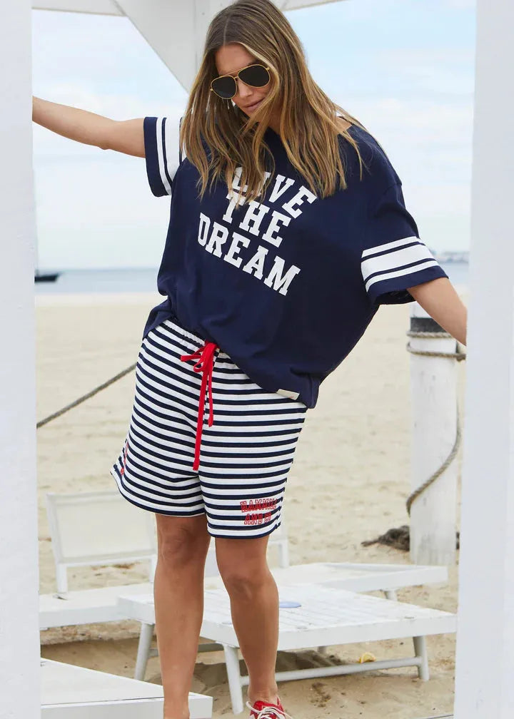 Hammil & Co Live The Dream Retro Tee Navy - Stay Wild Collective  Tee shirts