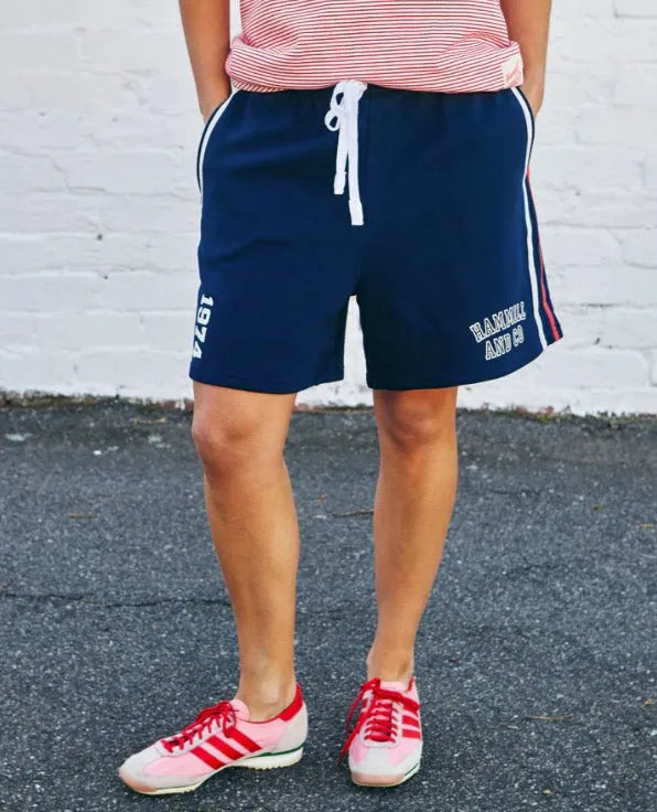 Hammil & Co Retro Shorts with Side Stripes Navy - Stay Wild Collective  Shorts