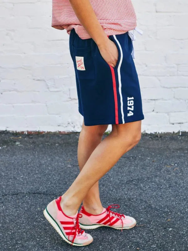 Hammil & Co Retro Shorts with Side Stripes Navy - Stay Wild Collective  Shorts