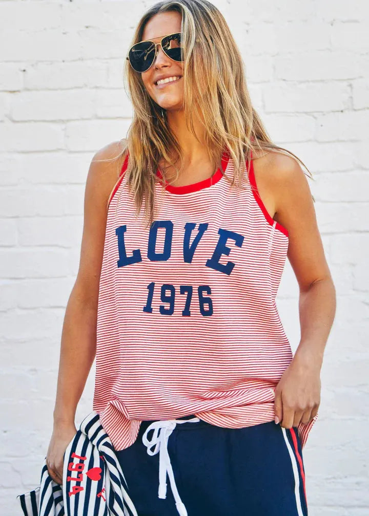 Hammil & Co Retro Stripe Tank Red/White - Stay Wild Collective  Tank top