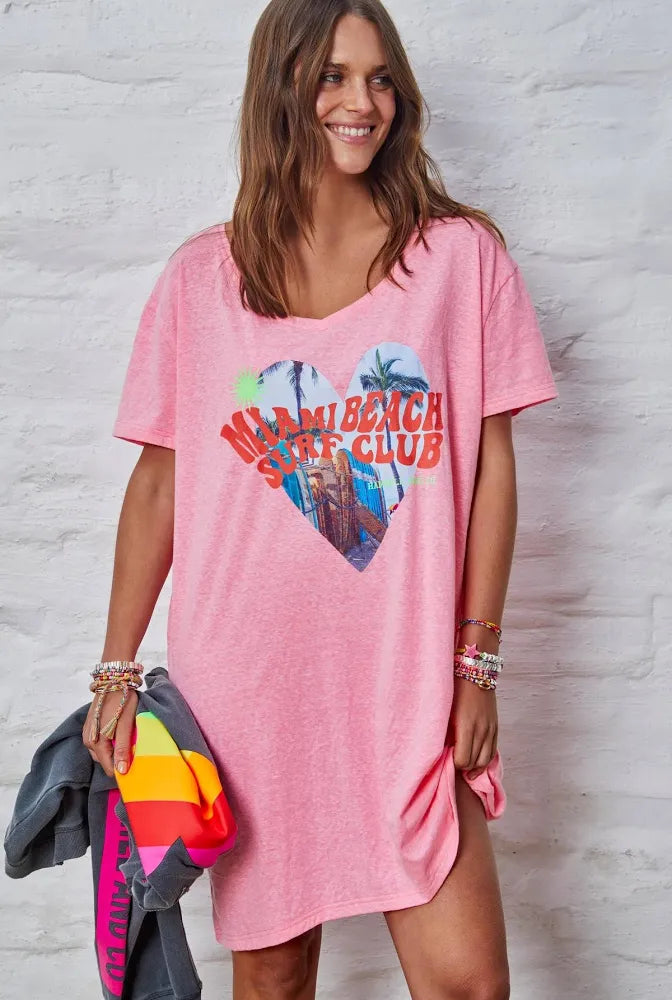   Hammill & co Miami jersey tee beach dress pink SALE - Stay Wild Collective  