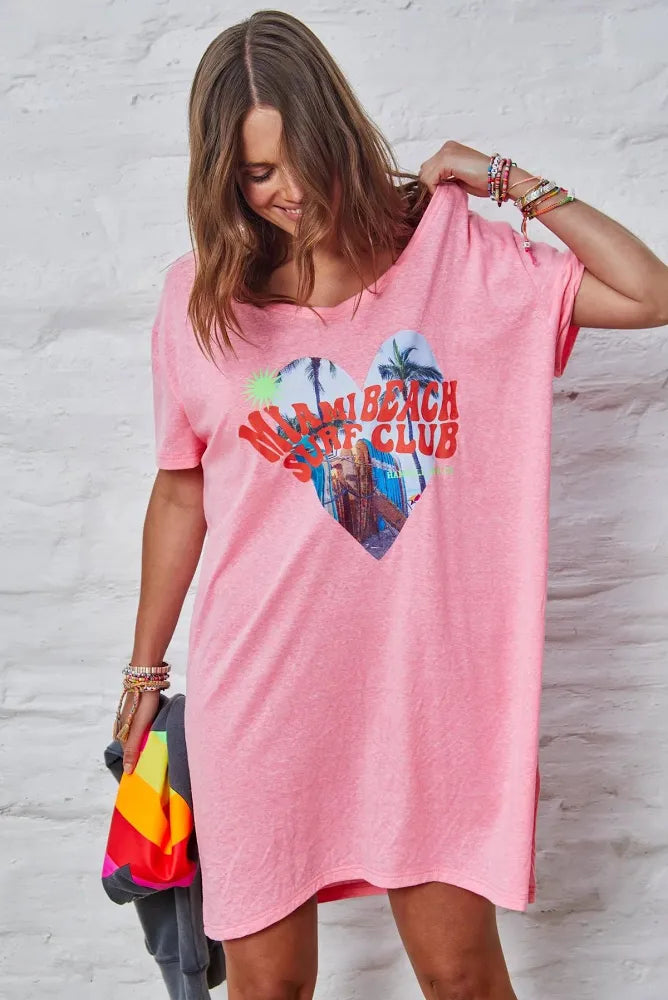   Hammill & co Miami jersey tee beach dress pink SALE - Stay Wild Collective  