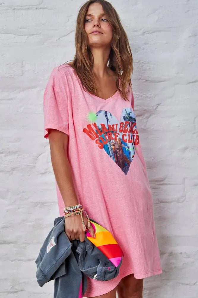   Hammill & co Miami jersey tee beach dress pink SALE - Stay Wild Collective  