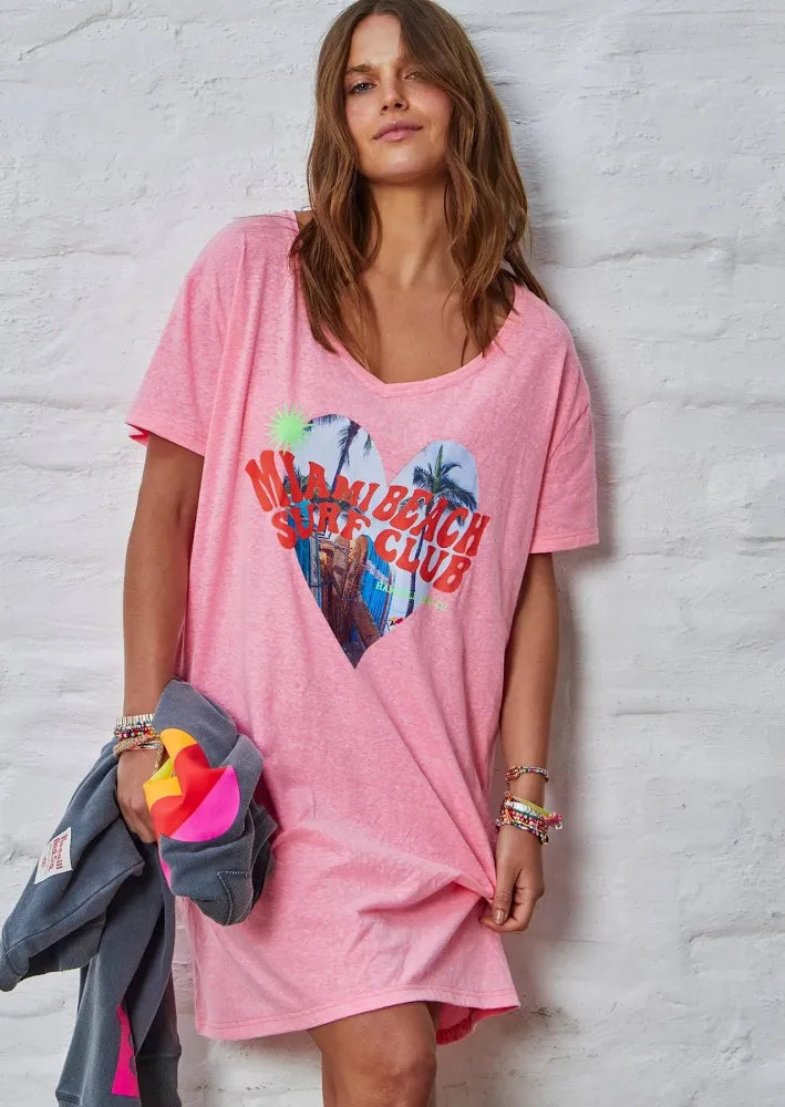   Hammill & co Miami jersey tee beach dress pink SALE - Stay Wild Collective  