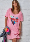   Hammill & co Miami jersey tee beach dress pink SALE - Stay Wild Collective  
