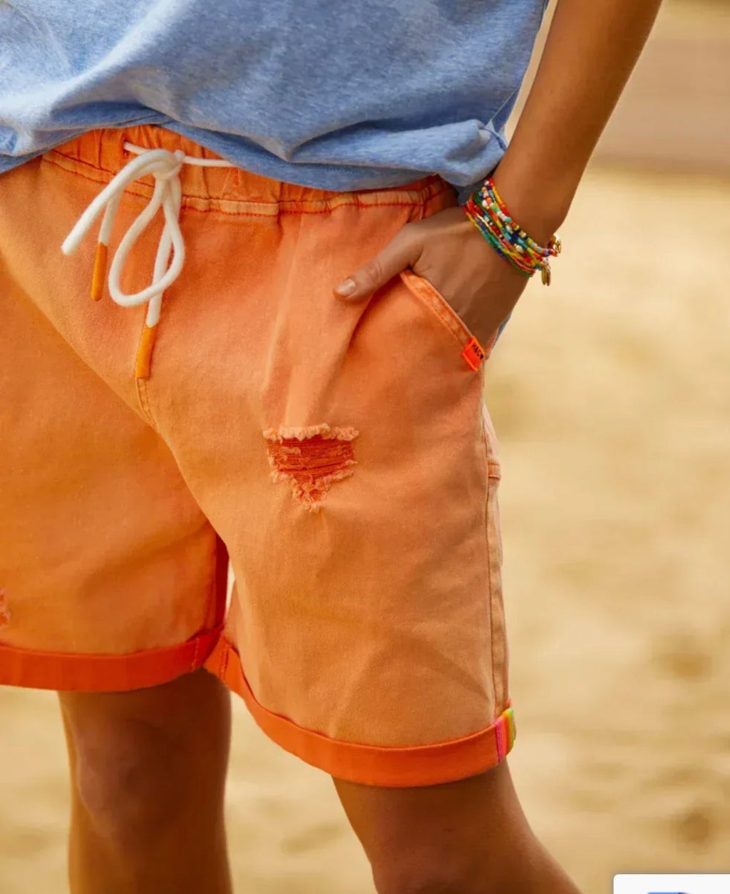   Hammill & co vintage wash shorts  orange SALE - Stay Wild Collective  