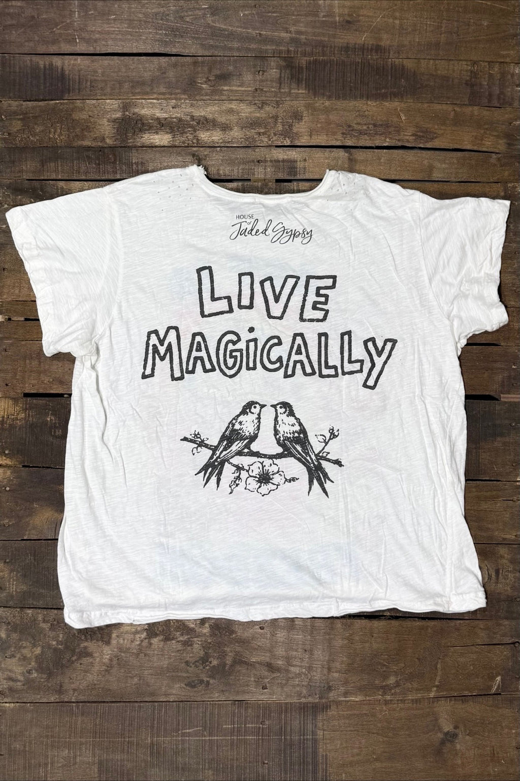 House of Jaded Gypsy Weathered and Worn Tee – Derby - Stay Wild Collective