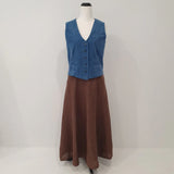 23G337 Frederic linen full length skirt with pockets peta