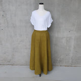 23G337 Frederic linen full length skirt with pockets peta