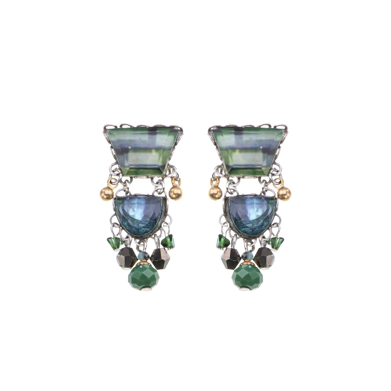 Ayalabar emerald reflection earrings R2332