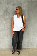 Frederic linen cowl neck top 8821 O/S