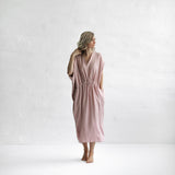 Seaside tones drawstring dress dusty pink sale