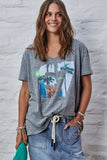 Cat hammil retro palm tee SALE grey