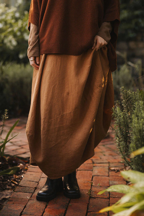 Lavigne French linen asymmetrical skirt