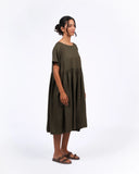 Pre order Montaigne French linen summer dress chocolate