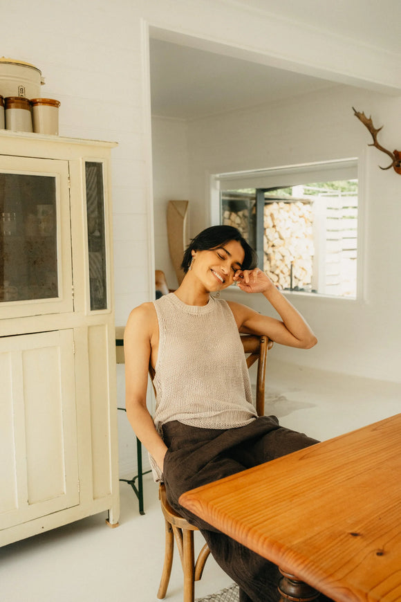 Knitted linen singlet Montaigne