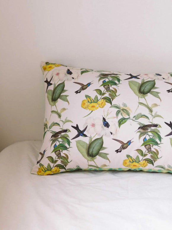 Lazybones Hummingbird Print Organic cotton Pillow case set of 2