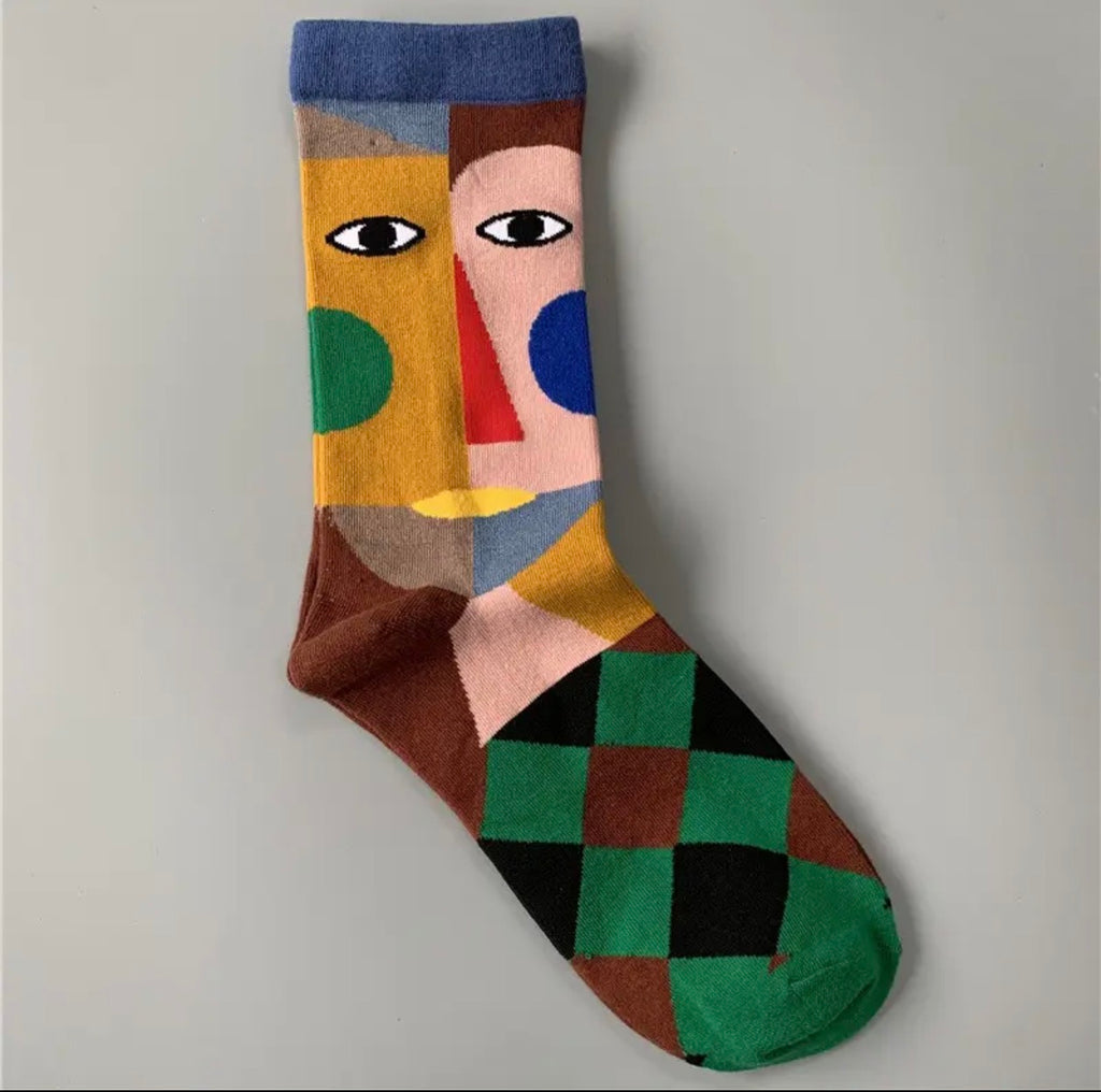 Artist oil painting crew socks