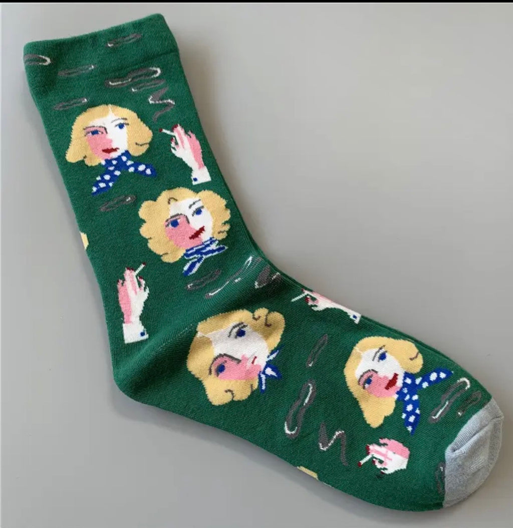 Artist oil painting crew socks