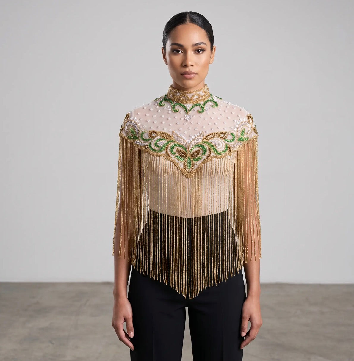 The Verdelt  hand beaded capelet