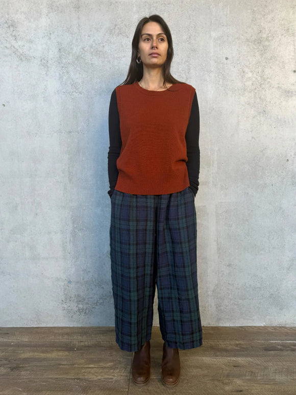 Montaigne Ines French Linen Tartan Pants
