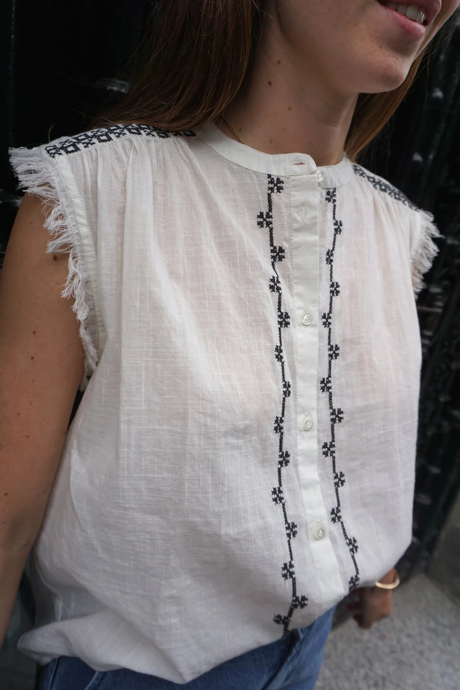 Indi & Cold Cross-Stitch Embroidered Shirt - Stay Wild Collective  Shirt