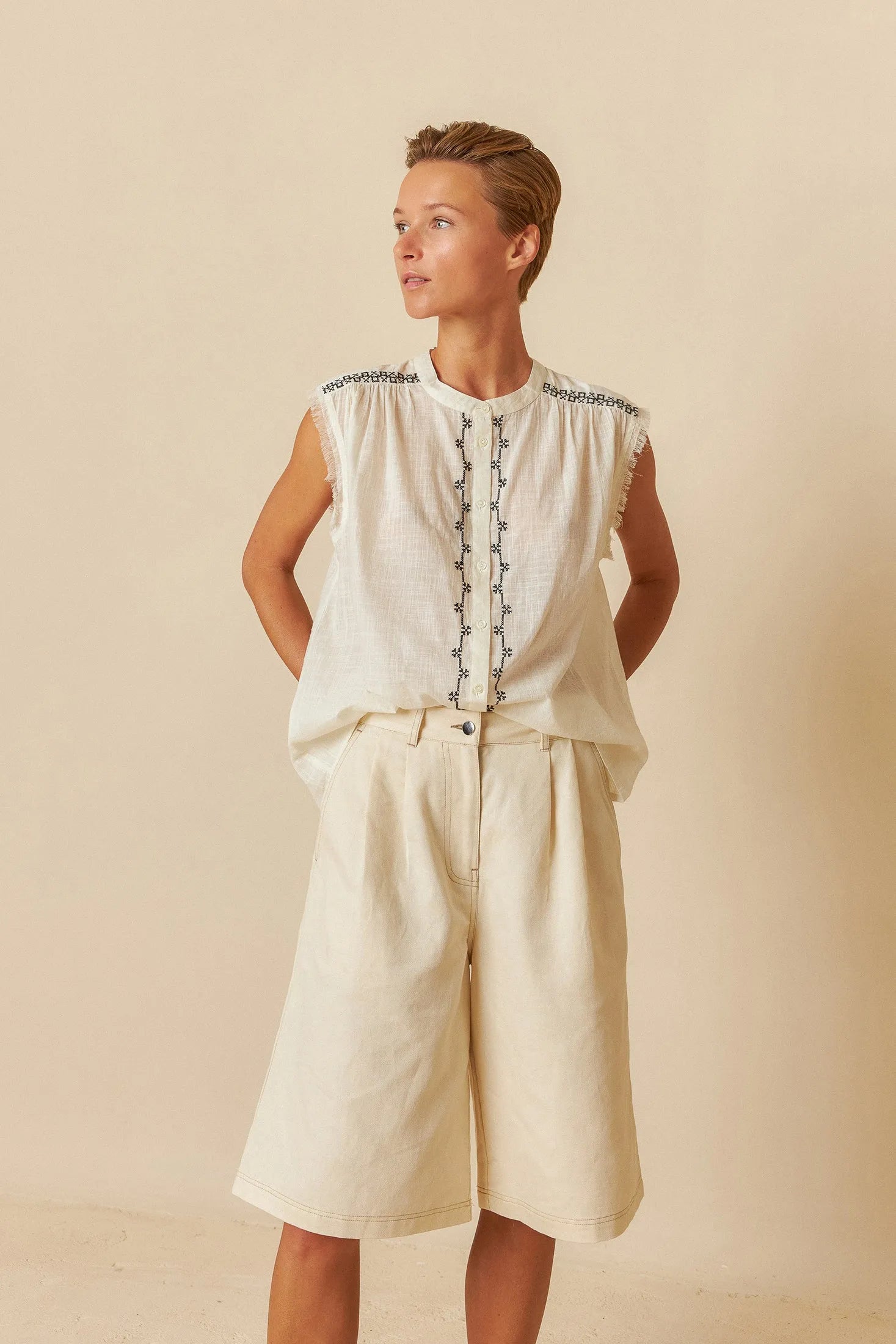 Indi & Cold Cross-Stitch Embroidered Shirt - Stay Wild Collective  Shirt