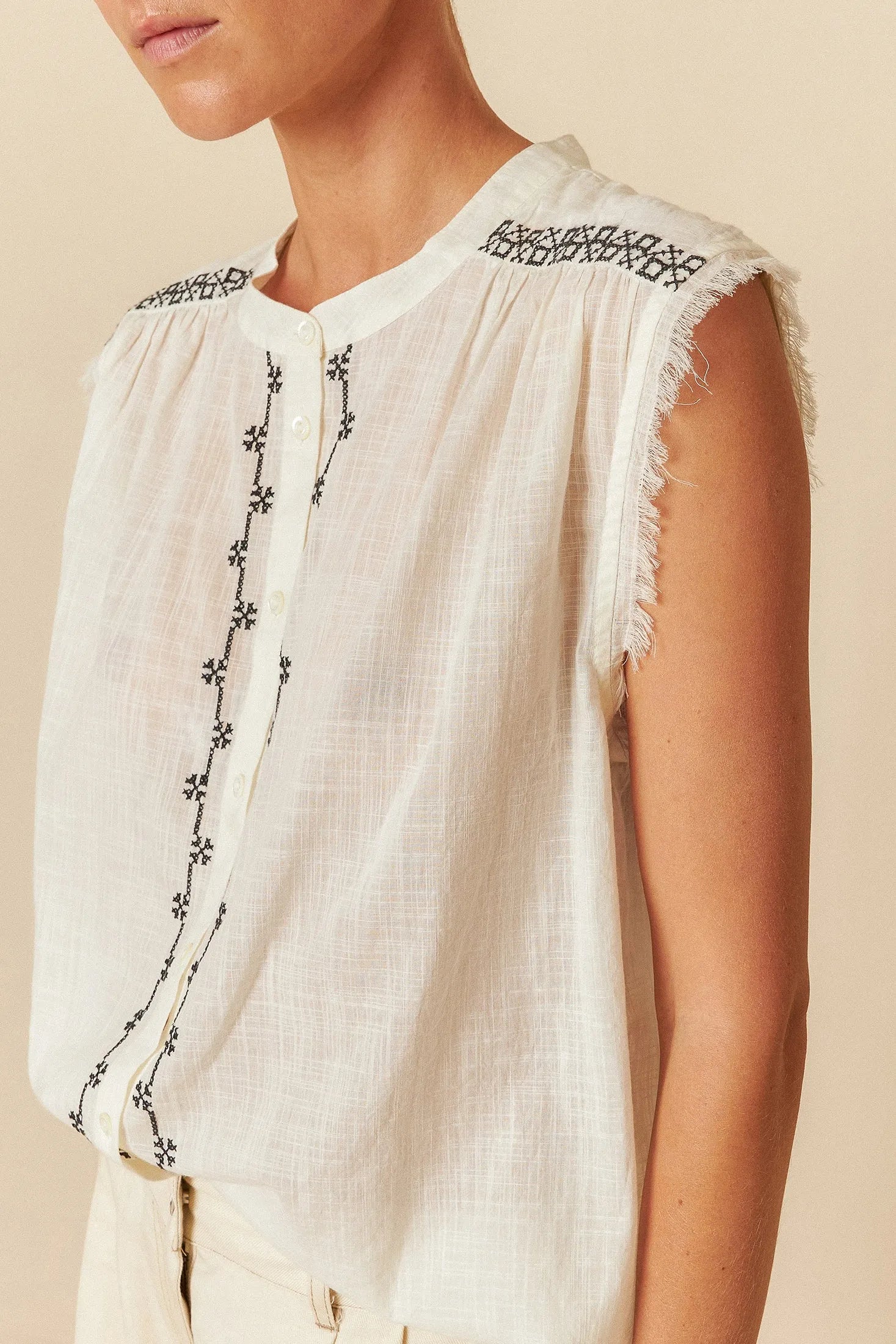Indi & Cold Cross-Stitch Embroidered Shirt - Stay Wild Collective  Shirt