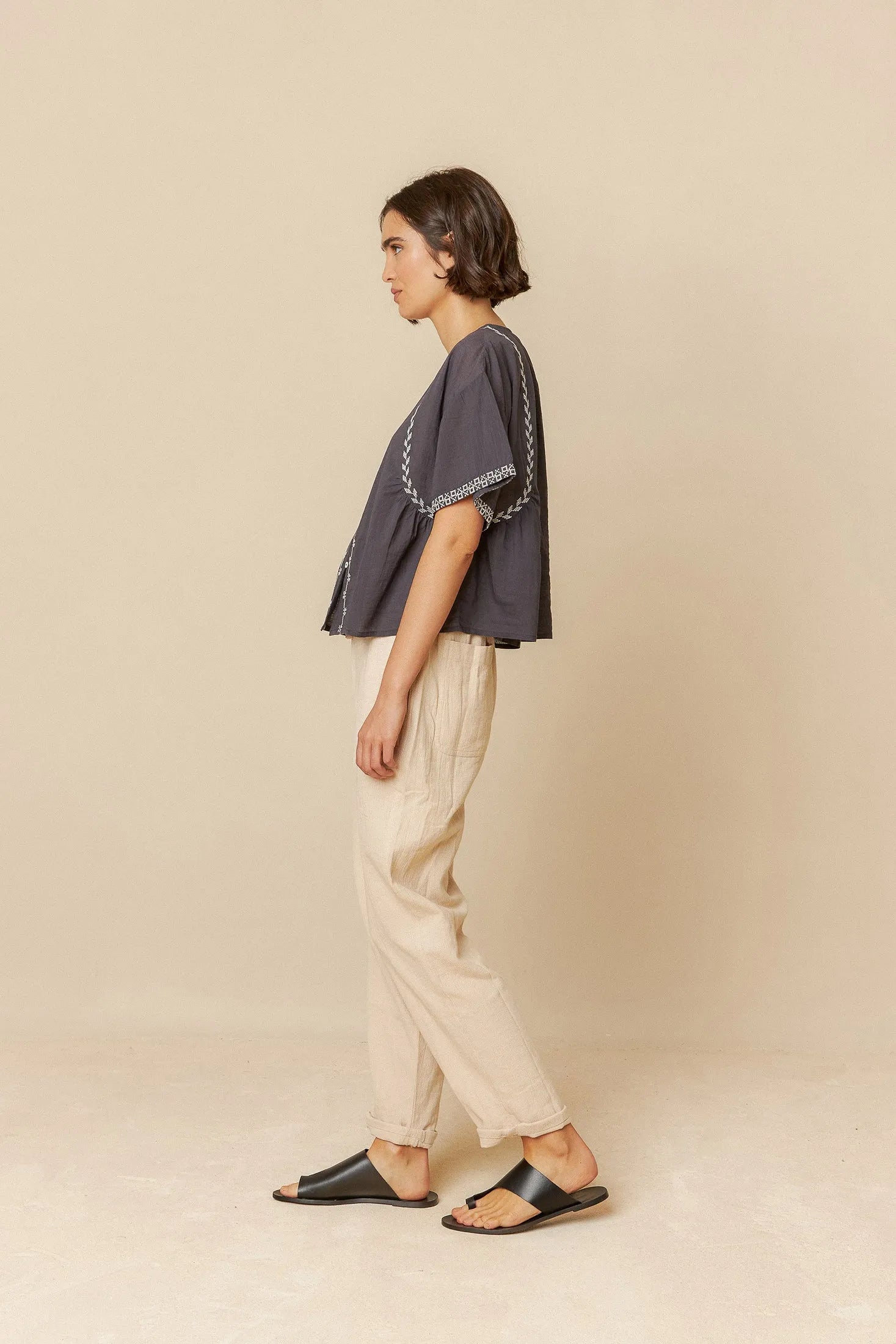 Indi & Cold Embroidered Trapeze Shirt - Stay Wild Collective  Shirt