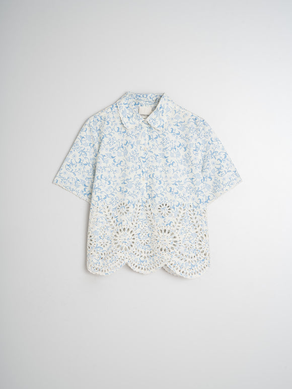Indi & Cold Printed Embroidered Poplin Top - Stay Wild Collective  Shirt