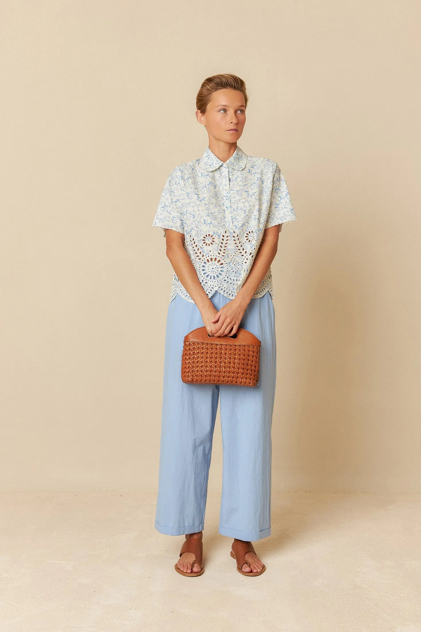 Indi & Cold Printed Embroidered Poplin Top - Stay Wild Collective  Shirt