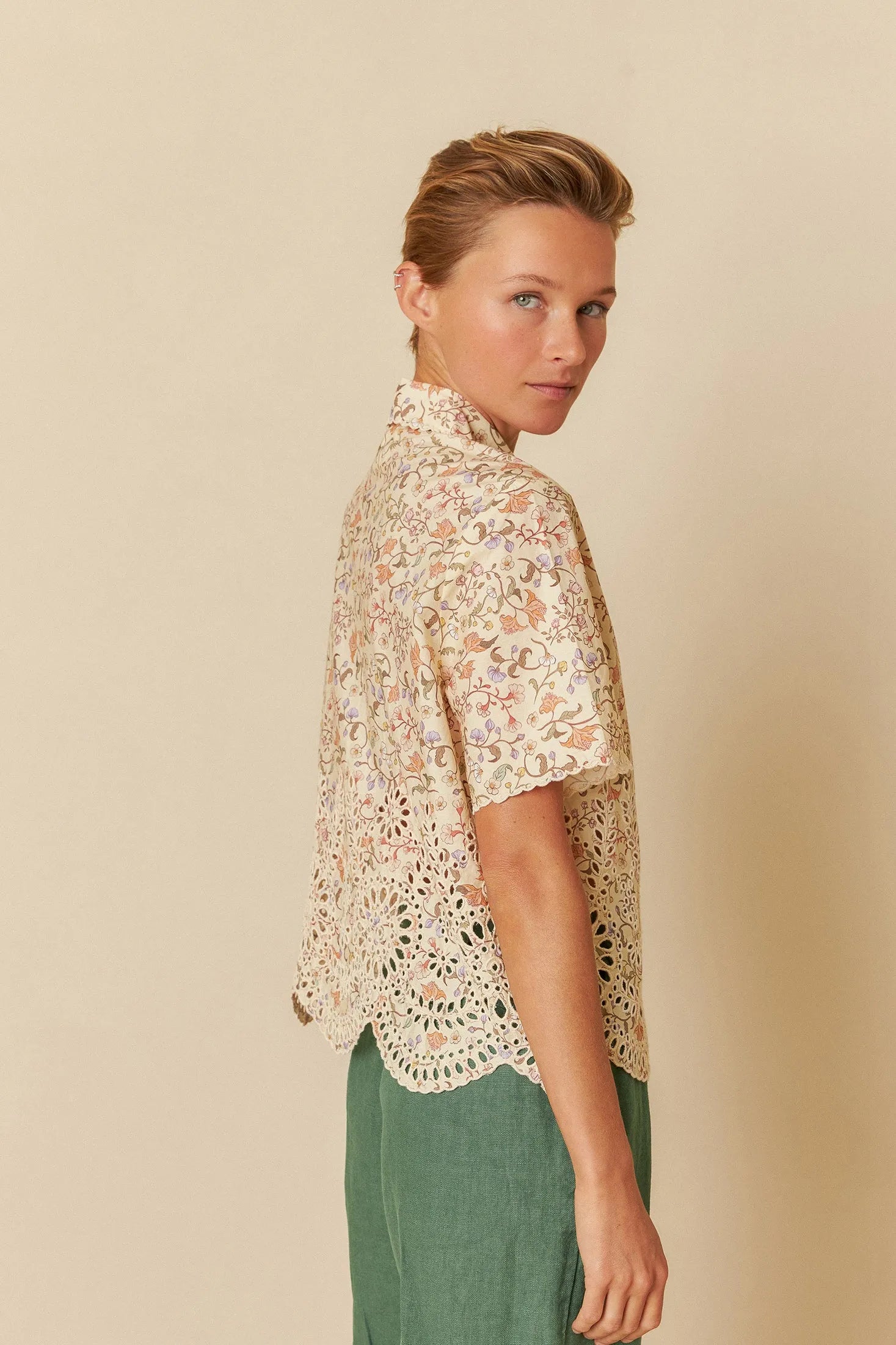 Indi & Cold Printed Embroidered Poplin Top - Stay Wild Collective  Shirt