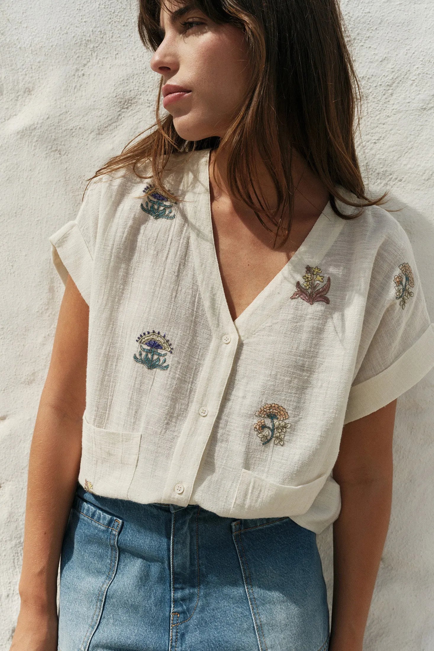 Indi & Cold Short Sleeve Embroidered Shirt - Stay Wild Collective  Shirt
