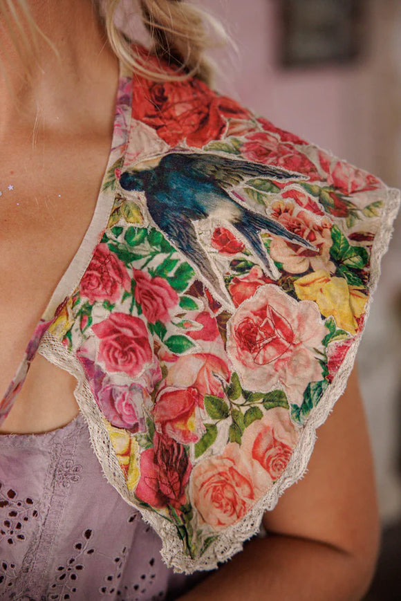 Pre Order Magnolia Pearl Floral Appliqué Hannes Collar JABOT 049-STORY-OS