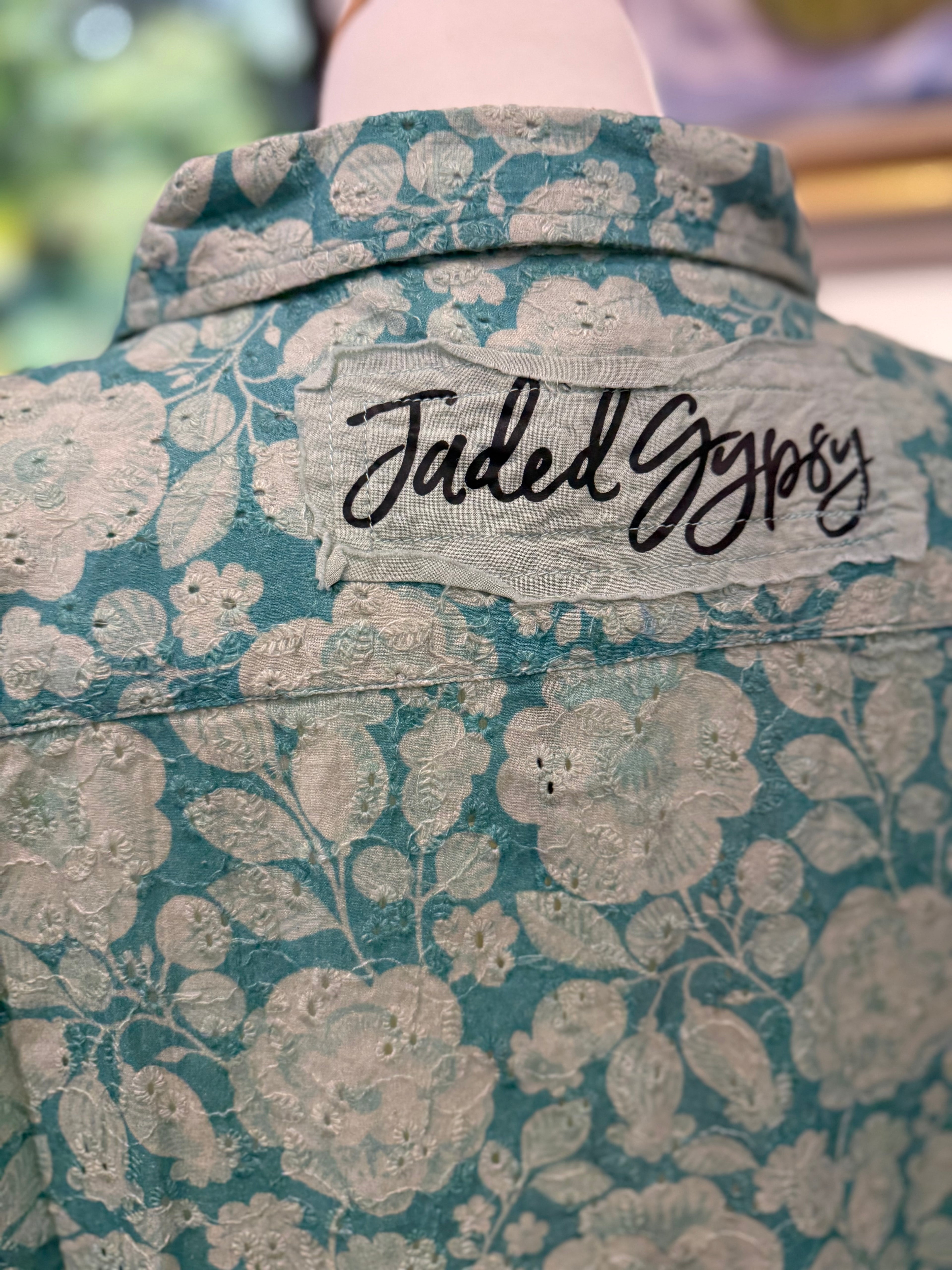  JADED GYPSY
STAR GAZING TOP - TEAL EYELET - Stay Wild Collective  