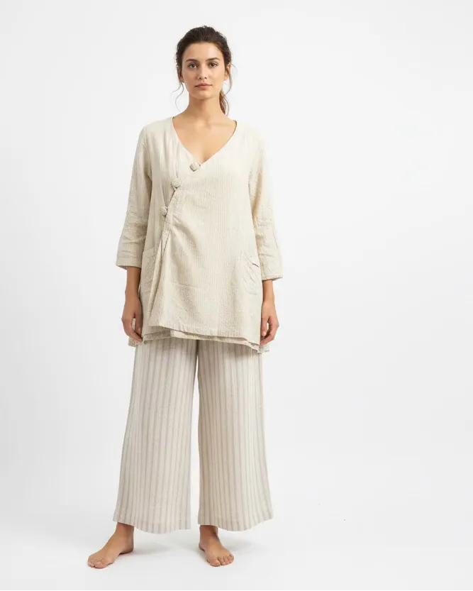 Jacket combawa in stripe linen Les ours - Stay Wild Collective  Coats & Jackets