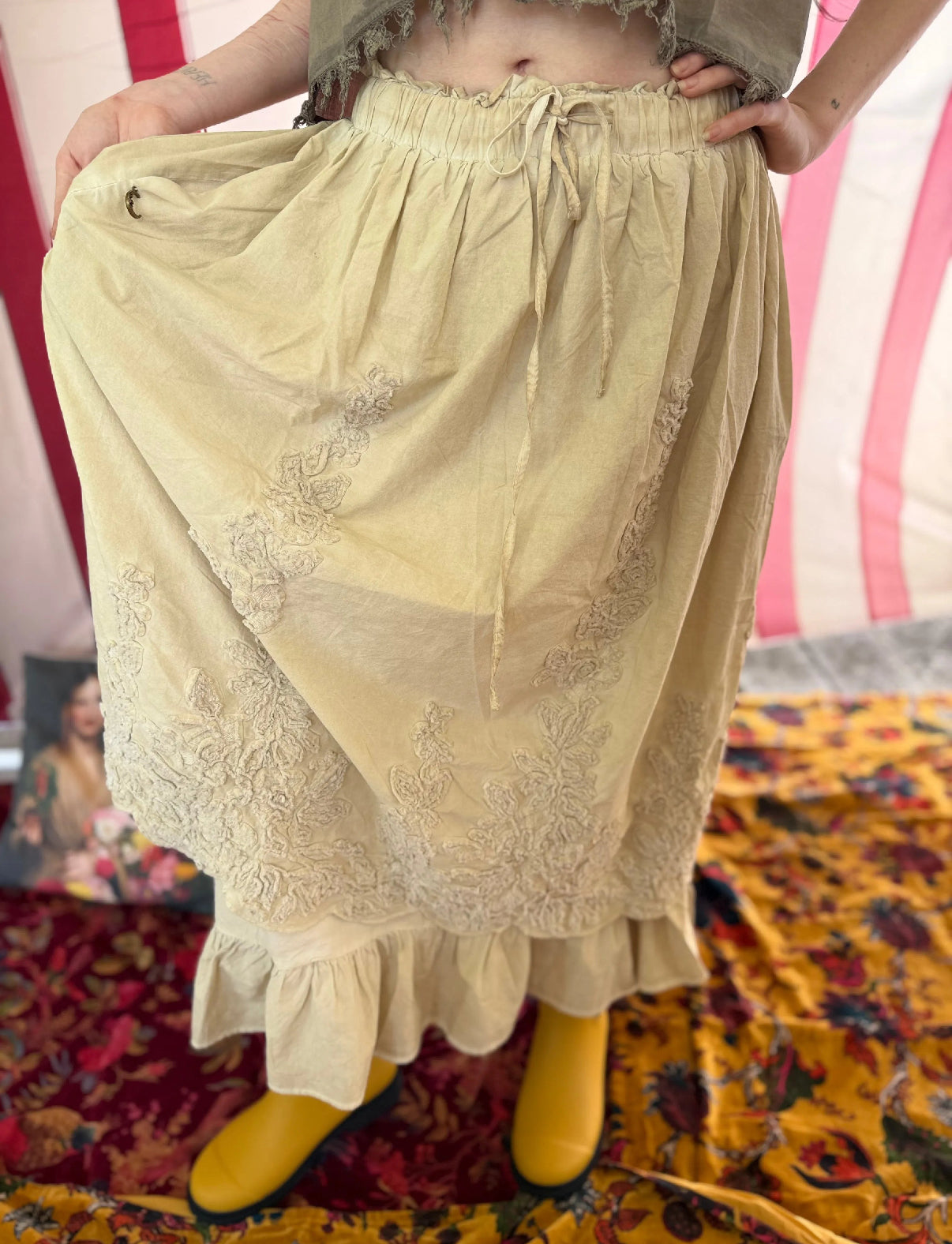  jaded gypsy floral imprints skirt tea - Stay Wild Collective  
